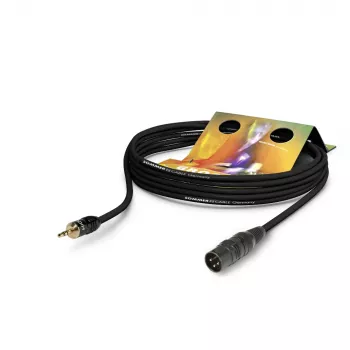 Sommer Cable Club Series MKII patch-/insertkabel, 2 x 0,34 mm², XLR-kontakt 3-pol. till 3,5-mm-stereo-minitelekontakt, HICON, svart, 0,25 m (CSDQ-0025-SW)