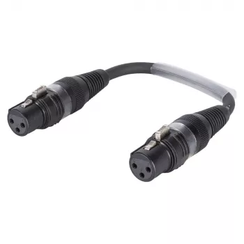 Sommer Cable adapterkabel, XLR-hona 3-pol. till XLR-hona 3-pol., HICON, svart, 0,15 m (SGHZU0015-SW)