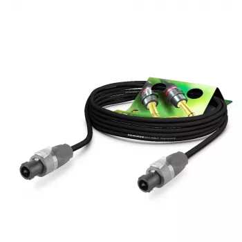 Sommer Cable Meridian högtalarkabel, 2 x 2,50 mm², speakON 2-pol. till speakON 2-pol., NEUTRIK, svart, 15 m (ME25-225-1500-SW)