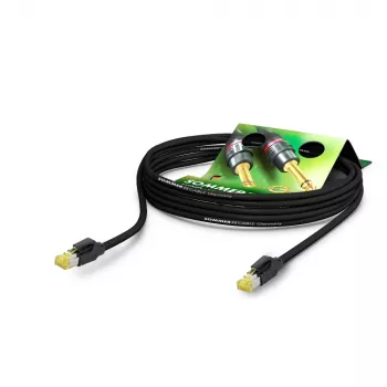 Sommer Cable SC-Mercator CAT.7 PUR nätverkskabel, 8 x 0,14 mm², RJ45 till RJ45, HIROSE, svart, 3 m (P7HS-0300-SW)