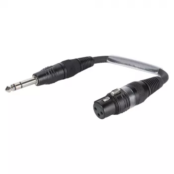 Sommer Cable adapterkabel, 6,3 mm stereokontakt till XLR-hona 3-pol., svart, 0,15 m (SGFGU0015-SW)