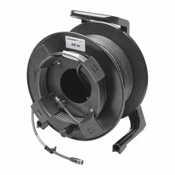 Sommer Cable SC-Vector PLUS 1.2/4.8 DZ videokabel på kabelvinda, BNC-kontakt till BNC-kontakt, NEUTRIK, svart, 50 m (DZGXG5000-SW-SW)