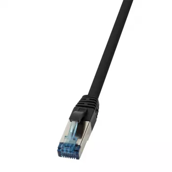 LogiLink 10G patchkabel Cat.6a S/FTP RJ-45 kontakt till kontakt PUR, svart, 5 m