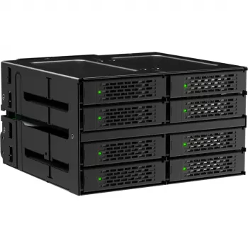 ICY DOCK ToughArmor MB508V5P-B 8-bay 2,5 inch U.2/U.3 NVMe SSD/HDD backplanemodul i helmetall