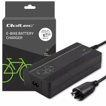 Qoltec snabbladdare för elcykel och elskoter 36V | 42V | 4A | Bosch-kontakt + nätkabel