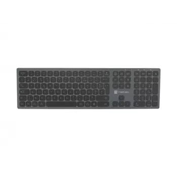 NATEC NKL-1976 Dolphin FR trådlöst Bluetooth 5.0 + 2,4 GHz X-Scissors aluminium slim-tangentbord – franskt AZERTY-layout – space grey