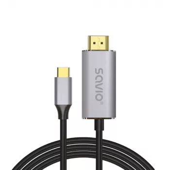 SAVIO USB-C till HDMI 2.0b-kabel 1m silver CL-170
