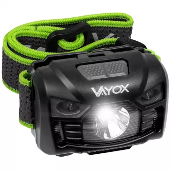 VAYOX VA0020 batteripannlampa, 170 lm, rörelsesensor, 1200 mAh, USB-C, IP66, svart