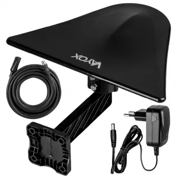 VAYOX DigiActiv VA0023 aktiv extern DVB-T/T2-antenn 4G LTE VHF UHF svart