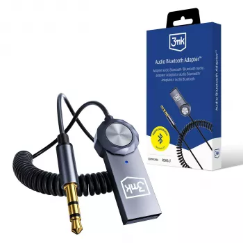 3mk Audio Bluetooth-adapter – Bluetooth 5.0-mottagare med 3,5 mm AUX, USB-C, 10 h batteri, svart