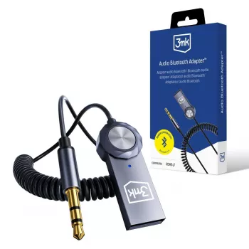 3mk Audio Bluetooth-adapter – Bluetooth 5.0-mottagare med 3,5 mm AUX, USB-C, 10 h batteri, svart