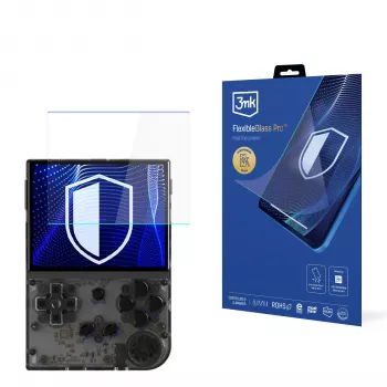 3MK PROTECTION FlexibleGlass Pro skärmskyddsfilm för Anbernic RG35XX (3,5 inch) - 0,3 mm hybridglas, 7H hårdhet, oleofob beläggning, bubblfri