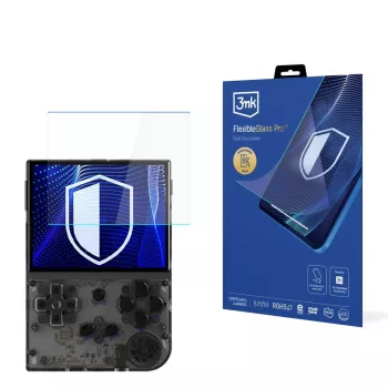 3MK PROTECTION FlexibleGlass Pro skärmskyddsfilm för Anbernic RG35XX (3,5 inch) - 0,3 mm hybridglas, 7H hårdhet, oleofob beläggning, bubblfri