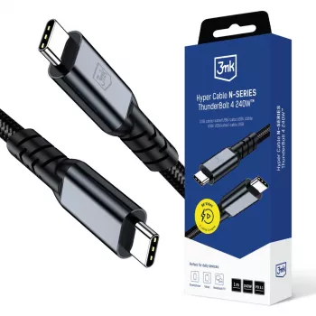 3mk Hyper N-SERIES Thunderbolt 4 240W 40Gb/s 8K60Hz 48V/5A svart 1m