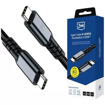 3MK PROTECTION Hyper Cable N-SERIES Thunderbolt 4 2 m 48V/5A 40Gb/s 240W 8K60Hz svart