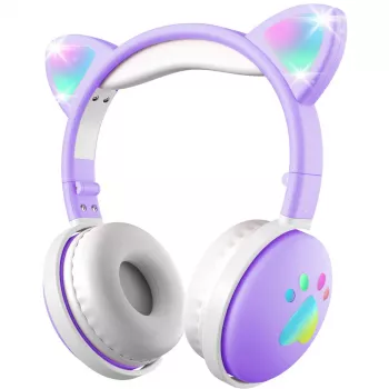 MOZOS KID DOG trådlösa hörlurar för barn violetta