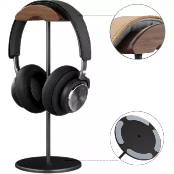 MOZOS HS Supreme hörlursställ för over-ear-hörlurar – valnötsträ & metall