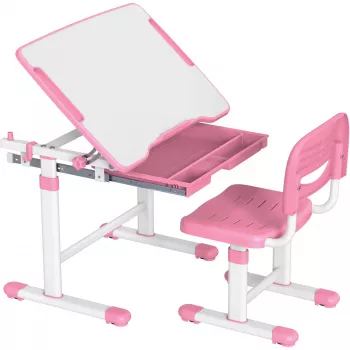 MOZOS DC-SET justerbart skrivbords- och stolsset rosa