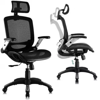MOZOS ERGO-C Premium ergonomisk kontorsstol med meshrygg, svart