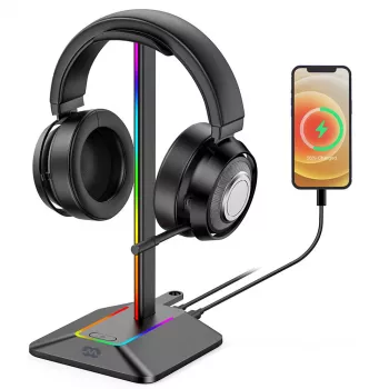 MOZOS D12 RGB LED hörlursstativ för over-ear-hörlurar
