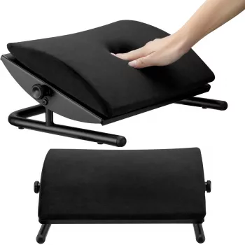 MOZOS FS3 ergonomiskt fotstöd för kontoret, svart, höjdjusterbart 110-170 mm, lutning upp till 30°, halksäker yta