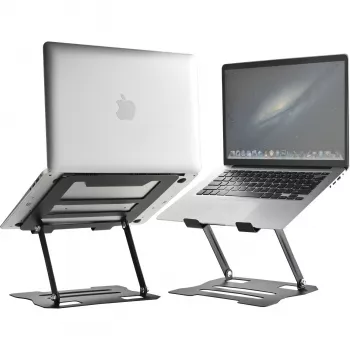 MOZOS N2-BK ergonomiskt laptopstativ - svart, höjdjusterbart, hopfällbart, aluminium