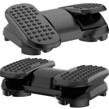 MOZOS FS6 fotstöd svart justerbart ergonomiskt fotstöd med massagenoppar