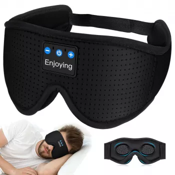 MOZOS LC001-V2 Bluetooth-sovmask med stereohögtalare, svart