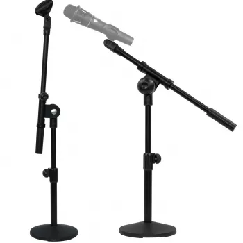 MOZOS SM807 mikrofonstativ för skrivbord studiomikrofonstativ med tung rund bas, svart