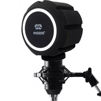 MOZOS PS-5 sfärisk popfilter i skum för mikrofon – svart