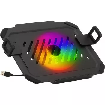 MOZOS LP-RGB laptopplatta för bordsfästen, VESA 75x75/100x100, svart, RGB-belysning