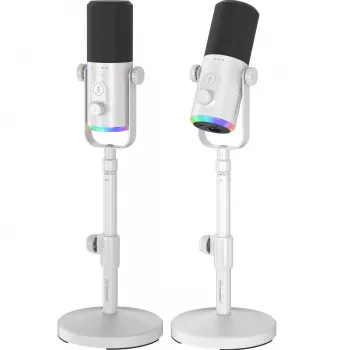 MOZOS GM-ONE vit dynamisk mikrofon USB XLR RGB LED