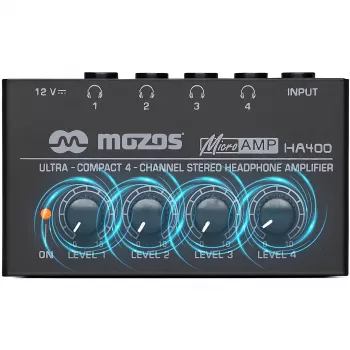 MOZOS HA400 4-kanalig stereohörlursförstärkare