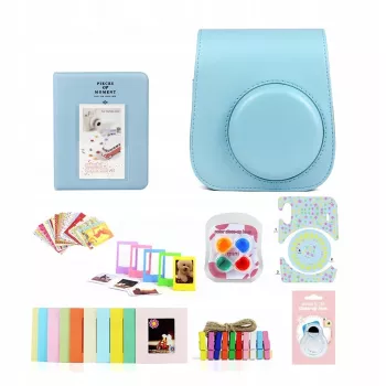 LOVEINSTANT 8-i-1 kameratillbehörsset för Fujifilm Instax Mini 11 - blå