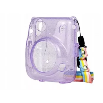 LOVEINSTANT skyddshölje för Fujifilm Instax Mini 11 - transparent lila glitter