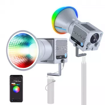 NEEWER HS60C 60W RGB COB LED Video Light, 8700 Lux, CRI 97+, App/2.4G Control