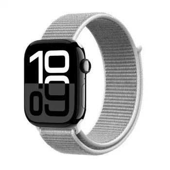 Crong Nylon Sport armband för Apple Watch 44/45/46/49 mm (silvergrå)