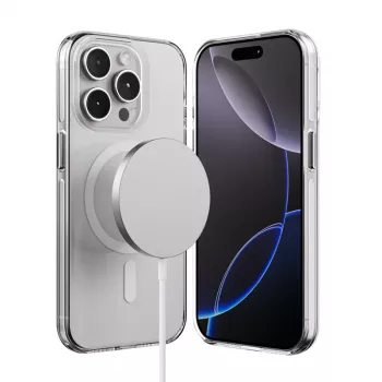 Crong Clear MAG Pro Case för Apple iPhone 15 Pro med MagSafe (transparent)