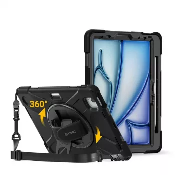 Crong Defender Plus Case för iPad Air 11 inch M3 (2025) / M2 (2024) svart