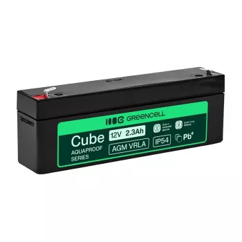 Greencell AGM VRLA 12V 2,5Ah underhållsfritt batteri för kassaapparater, leksaker (178x36x66mm)