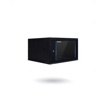 RACKTEL RL-4504WRE 4U 600x450 väggskåp, svart, dörr i säkerhetsglas