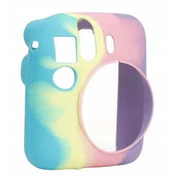 LOVEINSTANT silikonskyddsfodral för Fujifilm Instax Mini 12 - regnbåge