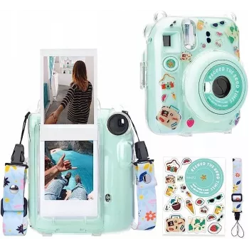 LOVEINSTANT fodral för Fujifilm Instax Mini 12 med klistermärken / Holiday Time