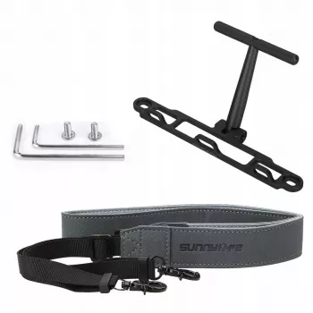 SUNNYLIFE Nack-axelrem-fäste för DJI RC 2 / RC 1-fjärrkontroll - svart nylonväv med aluminiumlegeringshakar