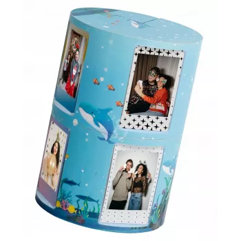 LOVEINSTANT hopfällbar kubformad fotoram för 24 Instax Mini-utskrifter - havsblå