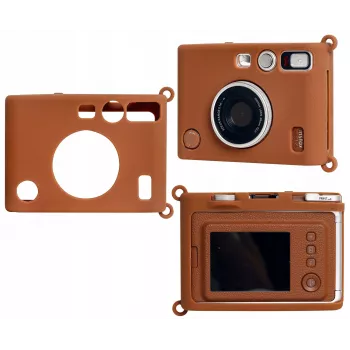 LOVEINSTANT Silikonskyddshölje för Fujifilm Instax Mini Evo - brun