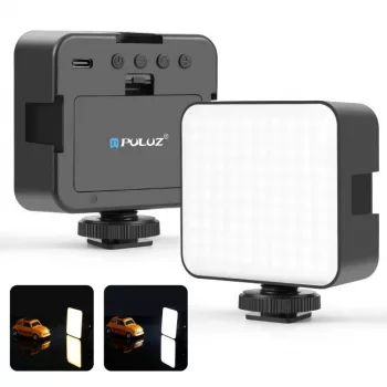 PULUZ LED-videoljus 100 LEDs 5W bi-color 2900-6500K USB-C 1/4 inch skruvfäste för kamera/telefon PU4141B