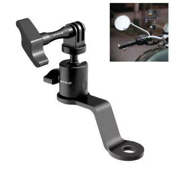 PULUZ spegelfäste för motorcykel, fyrhjuling, skoter, cykel - universellt styre- och spegelarmsfäste för smartphone, actionkamera, GoPro - PU1056B