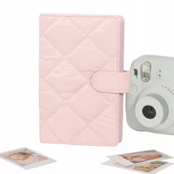 LOVEINSTANT album för 108 foton kompatibelt med Fujifilm Instax Mini 12 40 11 9 8 7 Evo Liplay Link / quilted pink