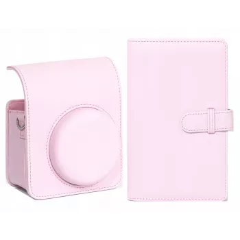 LOVEINSTANT kameraväska och fotoalbum-set för Fujifilm Instax Mini 13 – pink